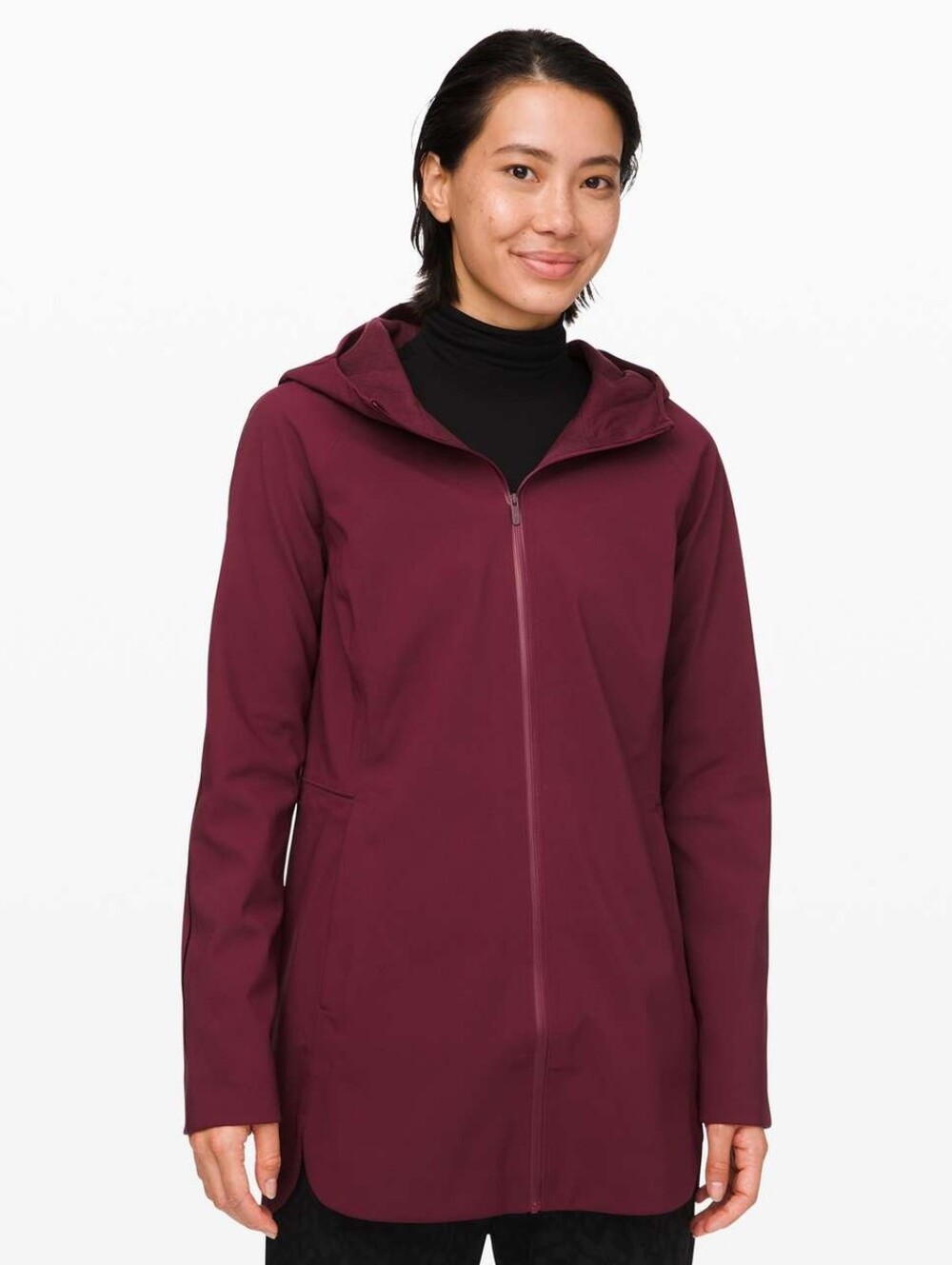 lululemon athletica Women's Burgundy Hooded Trench Coat